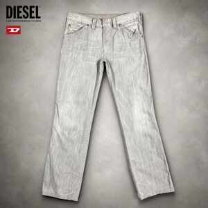 Diesel Roody Jeans Men 32x32 Gray STRAIGHT LEG Stone Wash Chino Style MA627‎